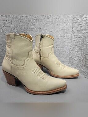 Tecovas the Daisy Women's Size US 6.5B Bone Cowhide Cowgirl Boots